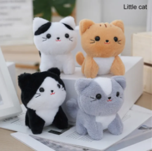 12CM Cartoon Kitty Cat Plush Toy Kitty Small Size Stuffed DollChristmas New Year Gift Toys For Kids